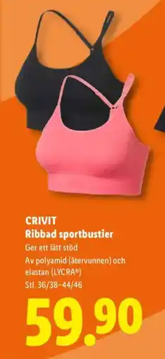 Lidl CRIVIT Ribbad sportbustier erbjuda