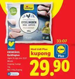 Lidl KRONFÅGEL Kycklingben erbjuda