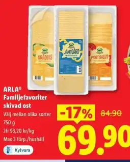 Lidl ARLA Familjefavoriter skivad ost erbjuda