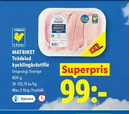 Lidl MATRIKET Tvådelad kycklingbröstfilé erbjuda