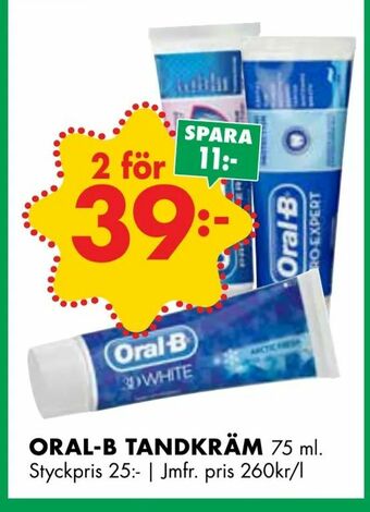 ÖoB Oral-b tandkräm erbjuda