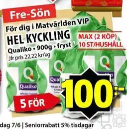 Matvärlden Tensta HEL KYCKLING, Medlemspris erbjuda