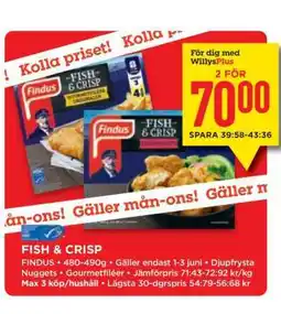 Willys FISH & CRISP erbjuda