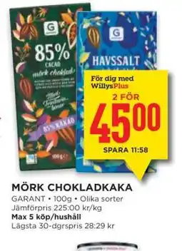 Willys Mörk Chokladkaka erbjuda