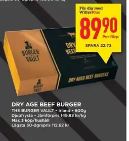 Willys DRY AGE BEEF BURGER erbjuda