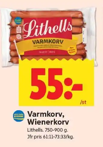 ICA Supermarket Varmkorv, Wienerkorv erbjuda