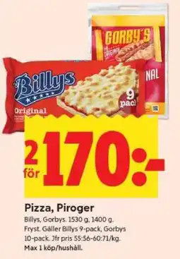 ICA Supermarket Pizza, Piroger erbjuda