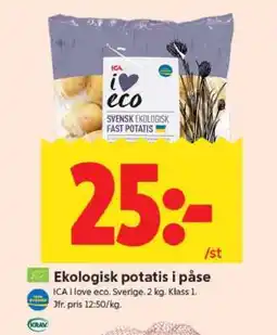 ICA Supermarket Ekologisk potatis i påse erbjuda