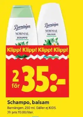 ICA Supermarket SCHAMPO, BALSAM erbjuda