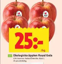 ICA Supermarket Ekologiska Äpplen Royal Gala erbjuda