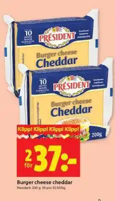 ICA Supermarket Burger cheese Cheddar erbjuda