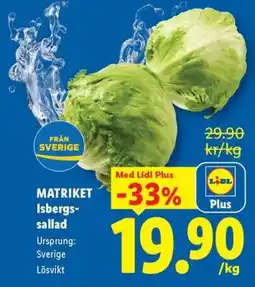 Lidl Matriket Isbergssallad erbjuda