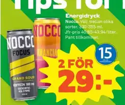 Stora Coop Energidryck Nocco erbjuda