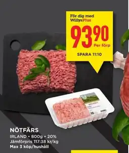 Willys Nötfärs erbjuda