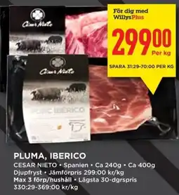 Willys Pluma, Iberico erbjuda