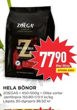 Willys ZOÉGAS Hela bönor erbjuda