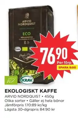 Willys ARVID NORDQUIST Ekologiskt kaffe erbjuda