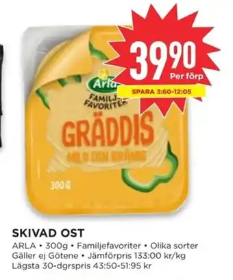Willys ARLA Skivad ost erbjuda