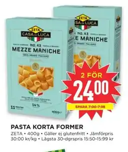 Willys ZETA Pasta korta former erbjuda