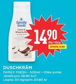 Willys FAMILY FRESH Duschkräm erbjuda