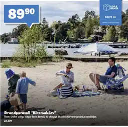 Biltema Strandparasoll "Biltemakörv" erbjuda