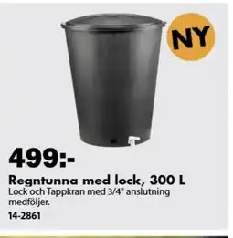 Biltema Regntunna med lock erbjuda