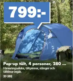 Biltema Pop-up tält, 4 personer, 280 ... erbjuda