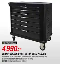 Tools Verktygsvagn svart extra bred 7 lådor erbjuda