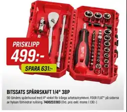 Tools Bitssats spärrskaft 1/4" 38P erbjuda