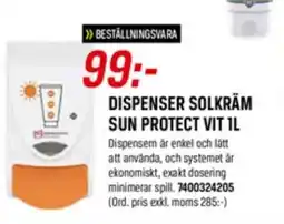 Tools Dispenser Solkräm sun protect vit erbjuda
