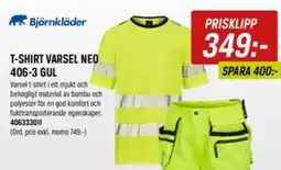 Tools T-shirt Varsel neo 406-3 gul erbjuda