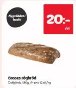 Hemköp Bosses rågbröd erbjuda