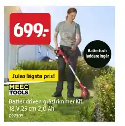 Jula Batteridriven grästrimmer Kit 18 V 25 cm 2,0 Ah erbjuda