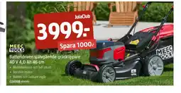 Jula Batteridriven självgående gräsklippare 40 V 4,0 Ah 46 cm erbjuda