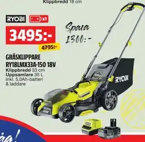 GRÄSKLIPPARE RY18LMX33A-150 18V