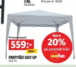 Bauhaus Spara 20% på partytält från sunfun erbjuda