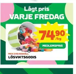 Stora Coop LÖSVIKTSGODIS, Medlemspris erbjuda