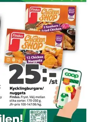 Kycklingburgare/ nuggets