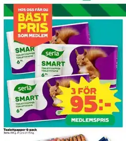 Coop Toalettpapper 6-pack, Medlemspris erbjuda