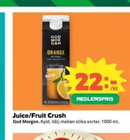 Coop Juice/Fruit Crush, Medlemspris erbjuda