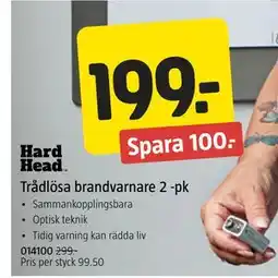 Jula Hard Head Trådlösa brandvarnare 2 -pk erbjuda