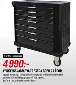 Swedol Verktygsvagn svart extra bred 7 lådor erbjuda