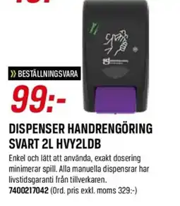 Swedol Dispenser handrengöring svart HVY2LDB erbjuda