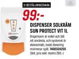 Swedol Dispenser solkräm Sun protect vit erbjuda