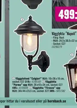 Hornbach Vägglykta ”Parma” upp erbjuda