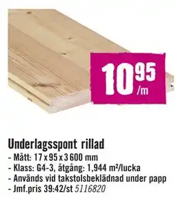 Hornbach Underlagsspont rillad erbjuda