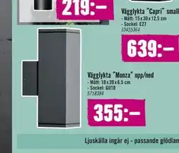 Hornbach Vägglykta ”Monza” upp/ned erbjuda