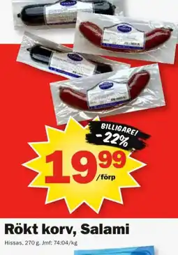 Pekås Rökt korv, Salami erbjuda