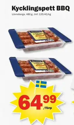 Pekås Kycklingspett BBQ erbjuda