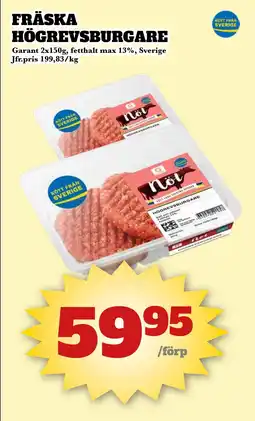 Bonum Matmarknad Fräska högrevsburgare erbjuda